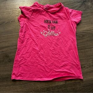 Pink Kids Riding Sport Shirt with Glitter Print